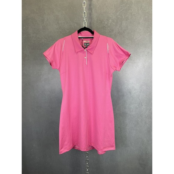 NWT Adidas Pink Collared Tennis SS‎ Mini Dress SZ 8 MSRP $110 - Picture 1 of 9